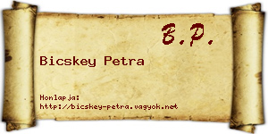 Bicskey Petra névjegykártya